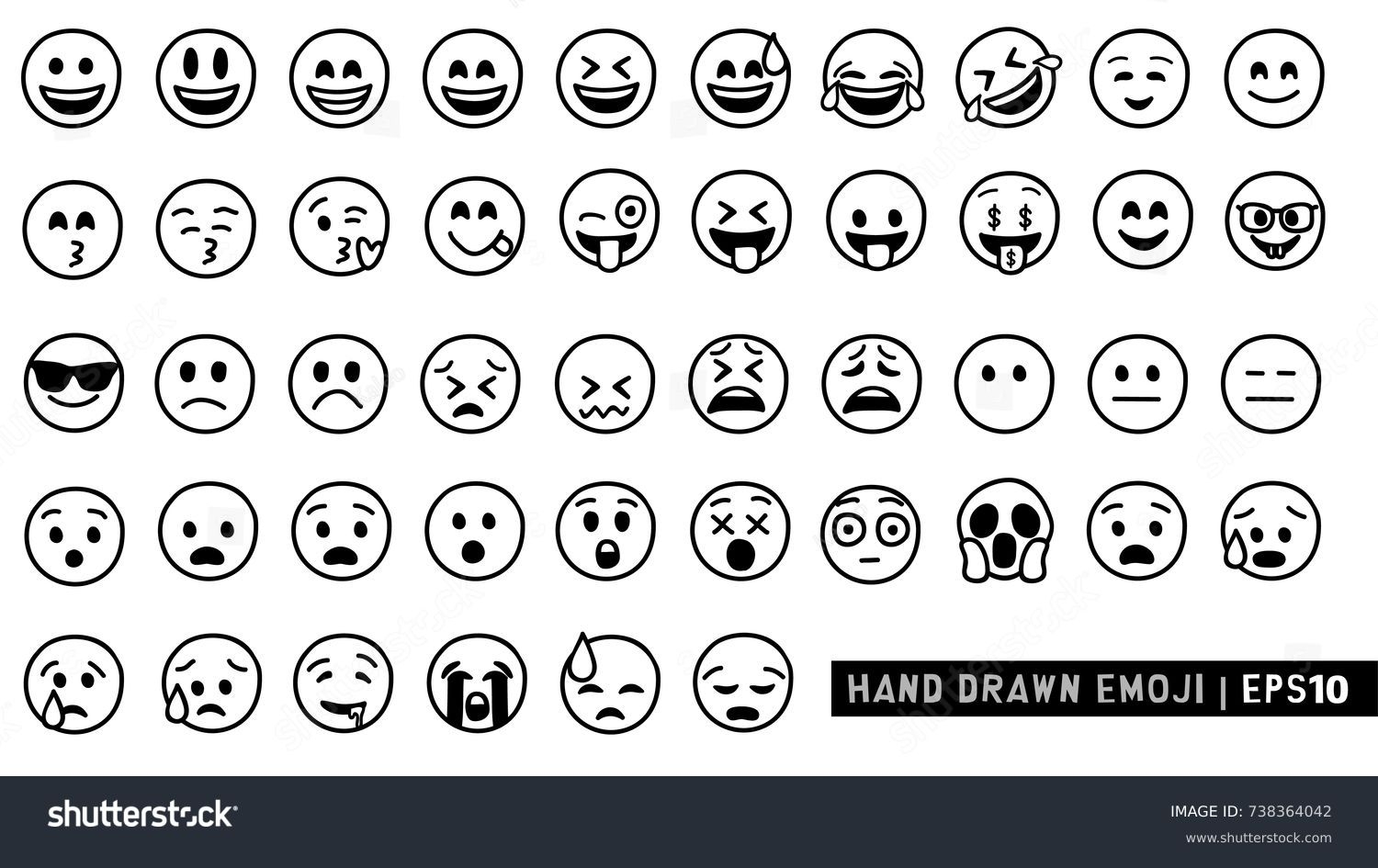 10 Thousand Smiley Emoji Drawing Royalty Free Images Stock 