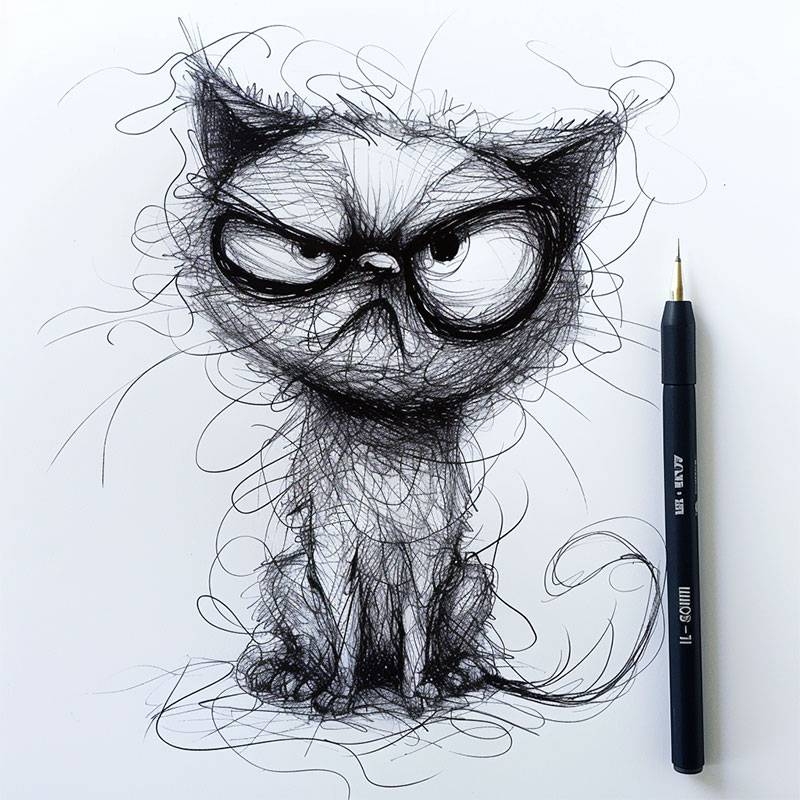 11 Hilarious Cat Drawings That Scream Drama And Whisper Humor Full Bloom Club