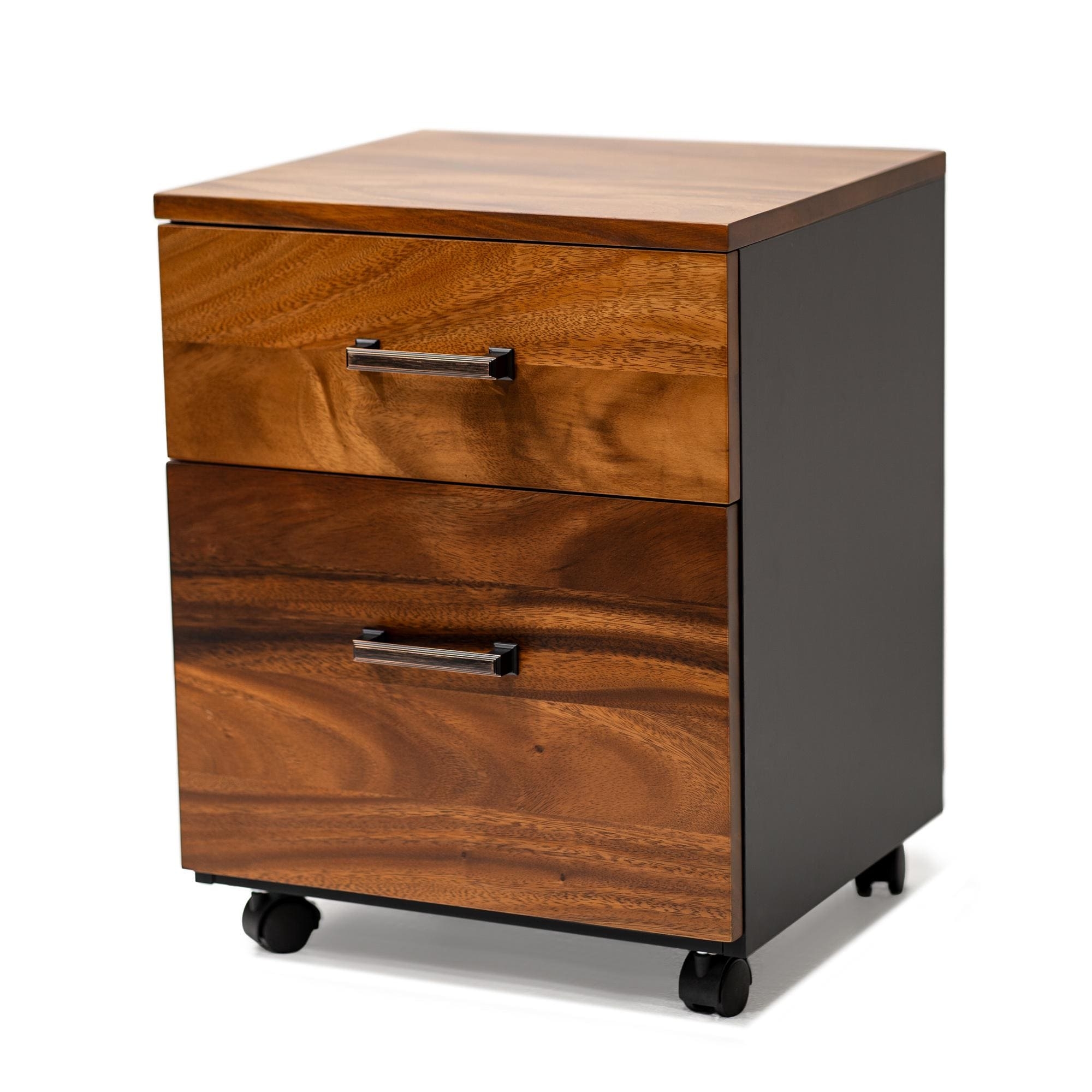 2 Drawer File Cabinet Walnut Wood Storage Cabinet Rolling Filing Cabinets For Home Office Etsy