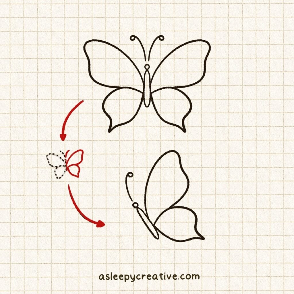butterfly easy drawing