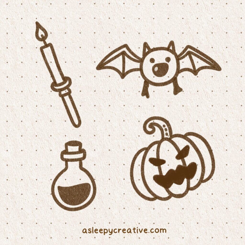 halloween simple drawings