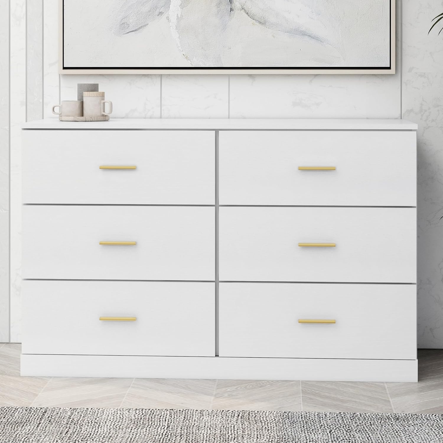 6 drawer dresser white