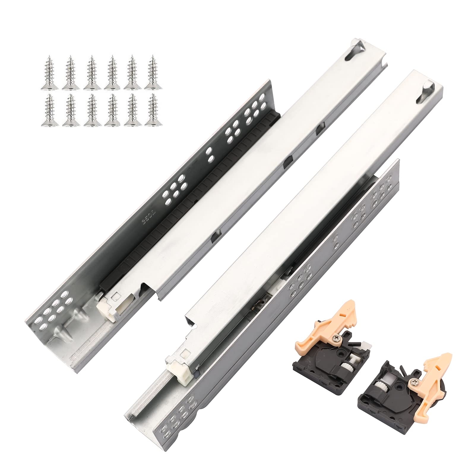 6 Pair 24 Inch Undermount Soft Close Drawer Slides Bottom Mount Concealed 100lb Load Capacity Full Extension Ball Bearing Rails With Adjustable 