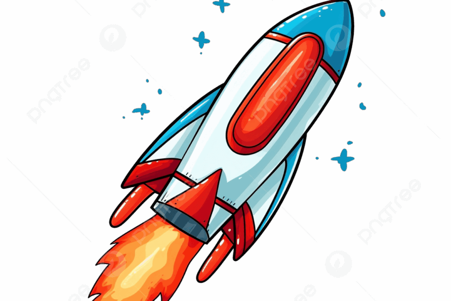 A Drawing Of A Rocket With A Red Tail And A Blue Flame Rocket Icon Rocket Cartoon Rocket Logo PNG Transparent Image And Clipart For Free Download