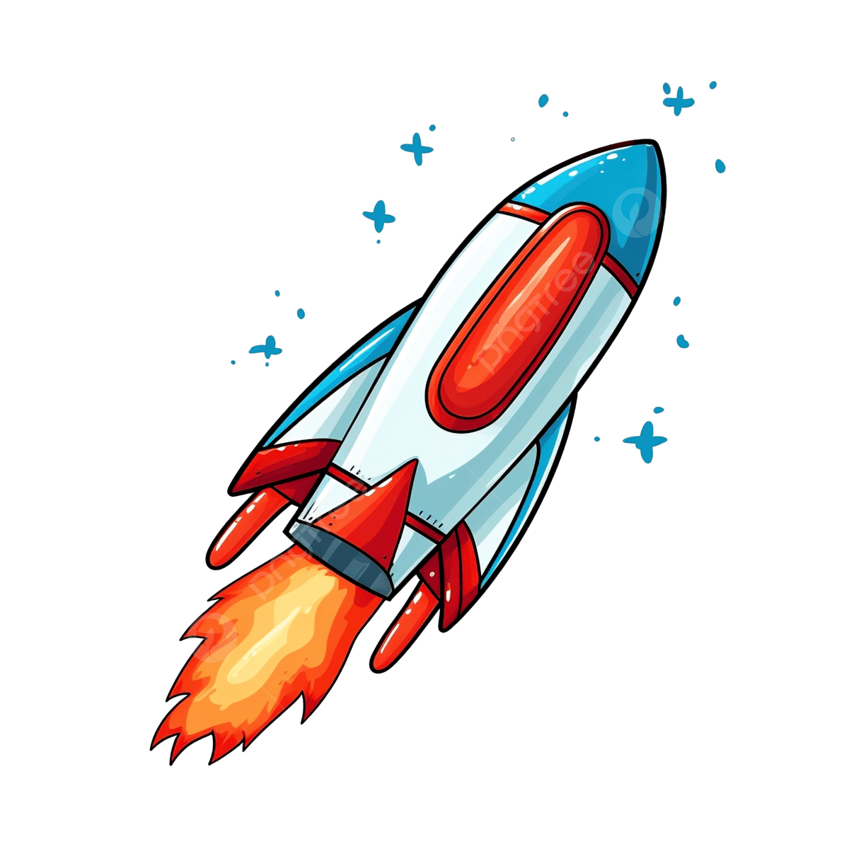 A Drawing Of A Rocket With A Red Tail And A Blue Flame Rocket Icon Rocket Cartoon Rocket Logo PNG Transparent Image And Clipart For Free Download