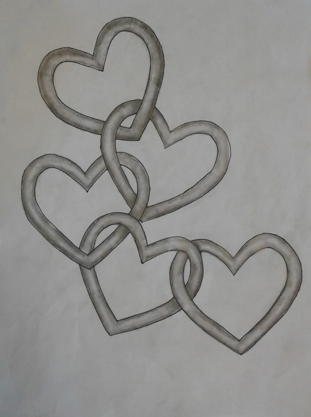 A Faithful Attempt Interlocking Hearts Valentine Drawing