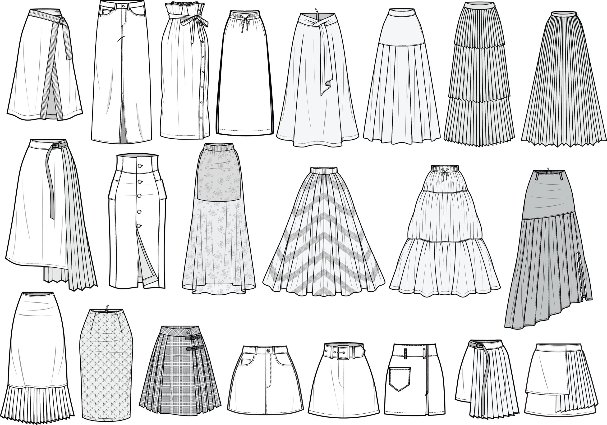 how to draw a skirt