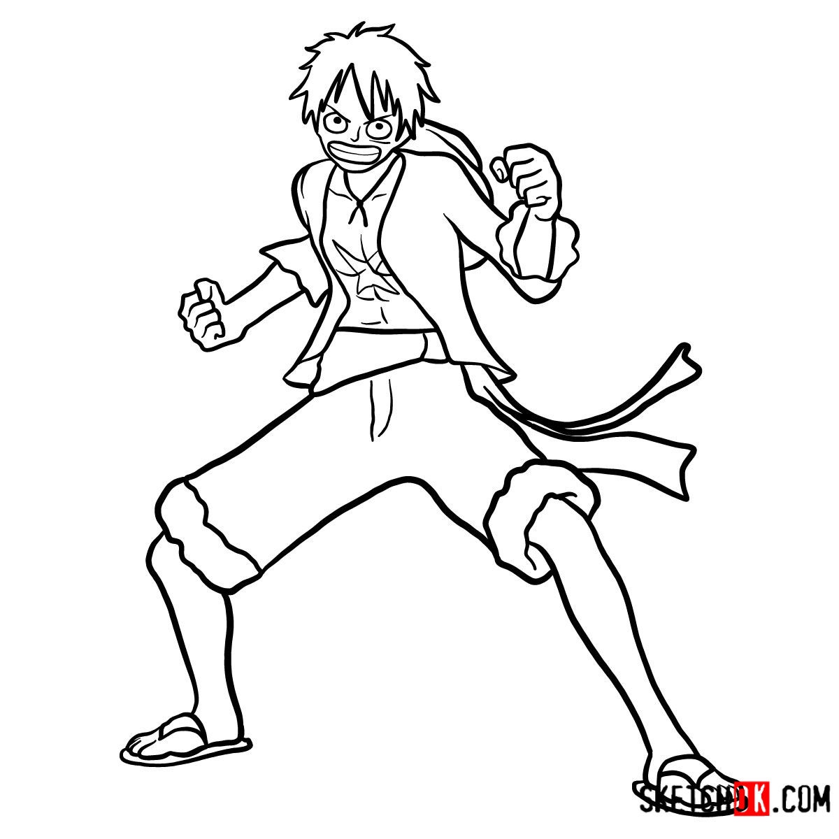 A Step by Step Guide On How To Draw Monkey D Luffy Full Body