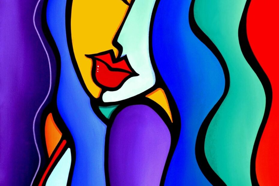 Abstract Painting Modern Pop Art Original Large Woman Canvas Print By Fidostudio Mrs Brightside