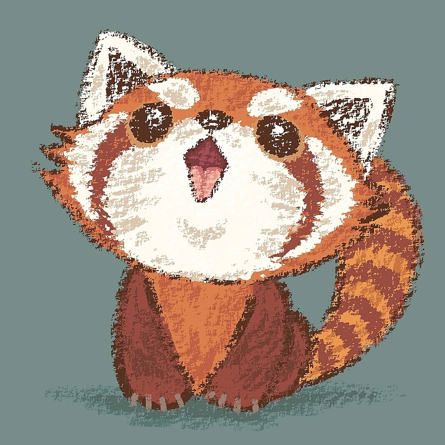 Adorable Baby Red Panda Sketch Kawaii Cute Animal Cartoon Vinyl Sticker 8