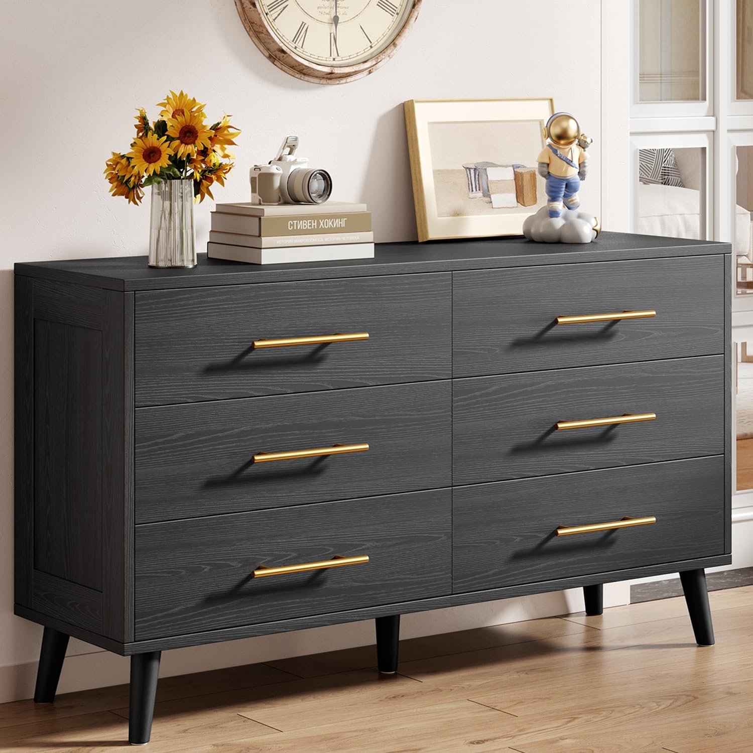 Amazon Aiho 6 Drawer Dresser For Bedroom Chest Of Drawers 
