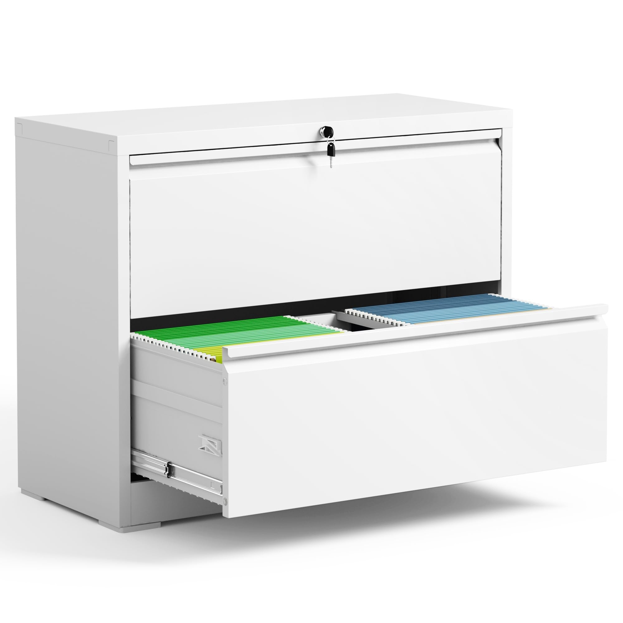 Amazon BIZOEIRON 2 Drawer Lateral File Cabinet With Lock 