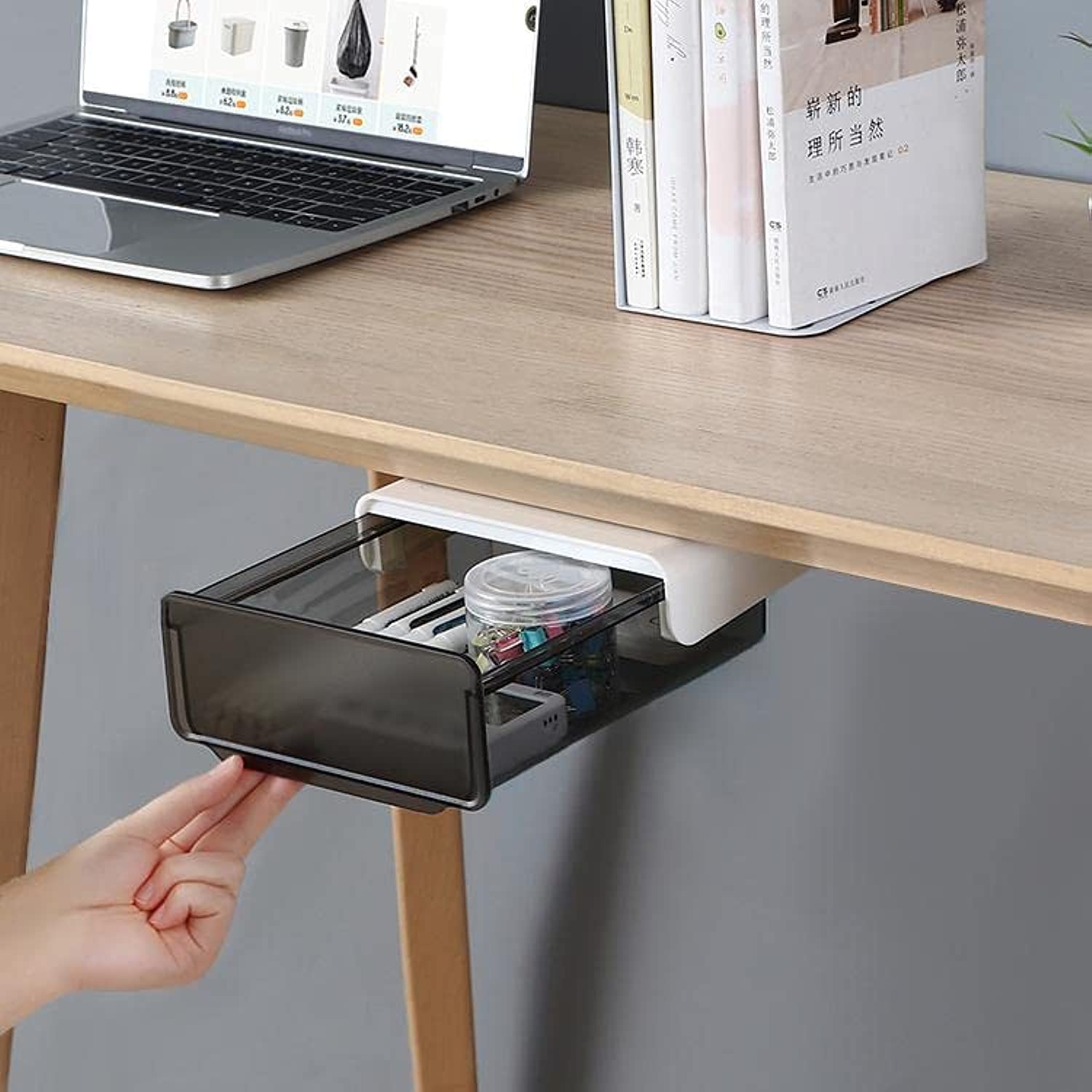 Amazon COZYWELL Self Adhesive Under Desk Drawer Hidden Under 