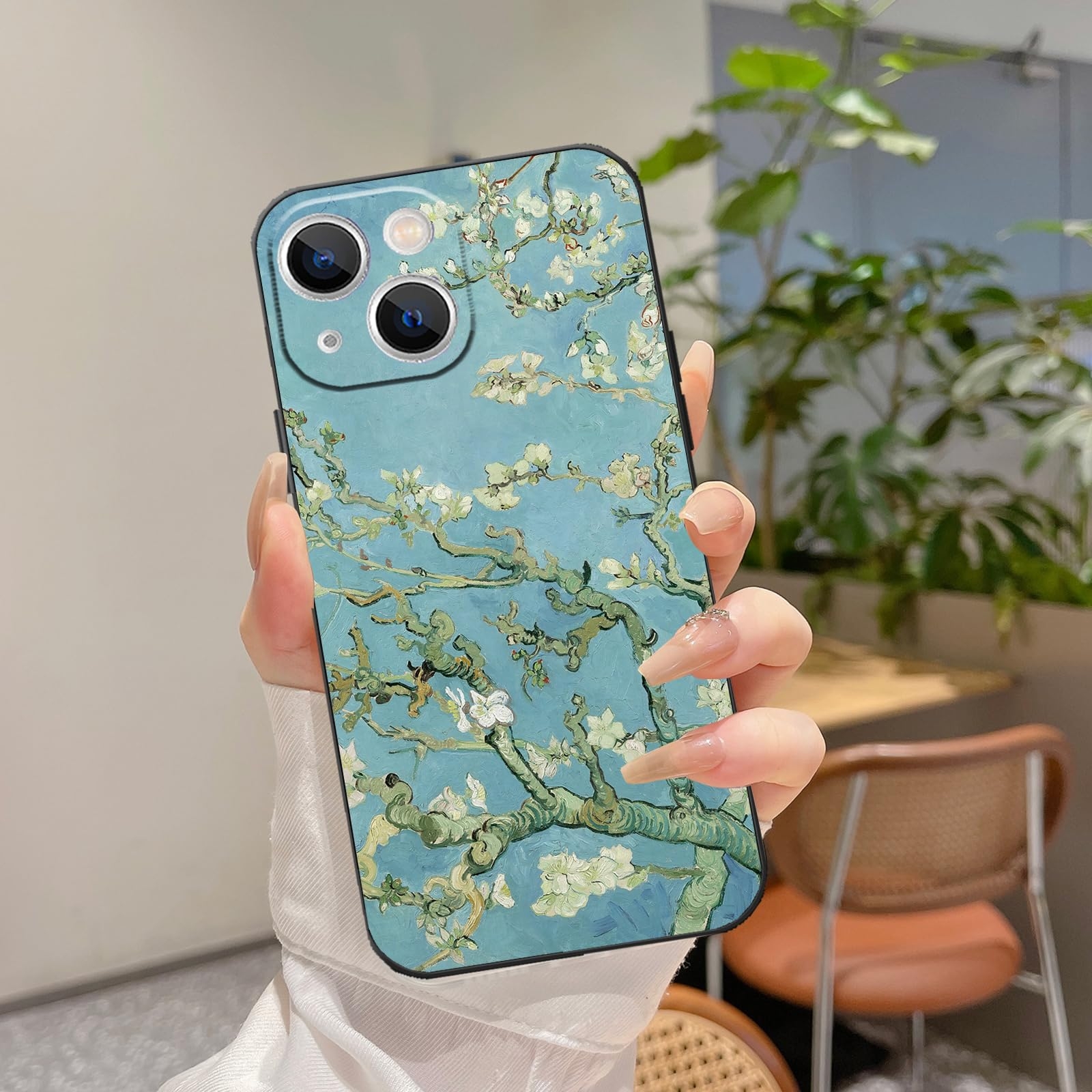 Amazon For IPhone 14 Case Cute Aesthetic Retro Floral Van Gogh Almond Blossom Phone Case With Nature Plants Art Painting Cell Phones U0026 Accessories