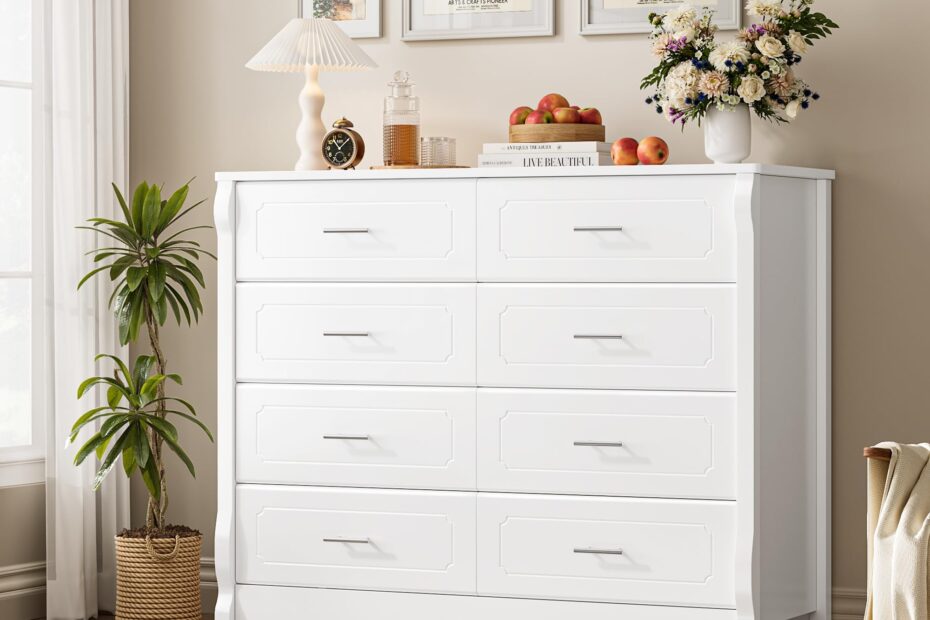 Amazon HITHOS White 8 Drawer Dresser For Bedroom 47