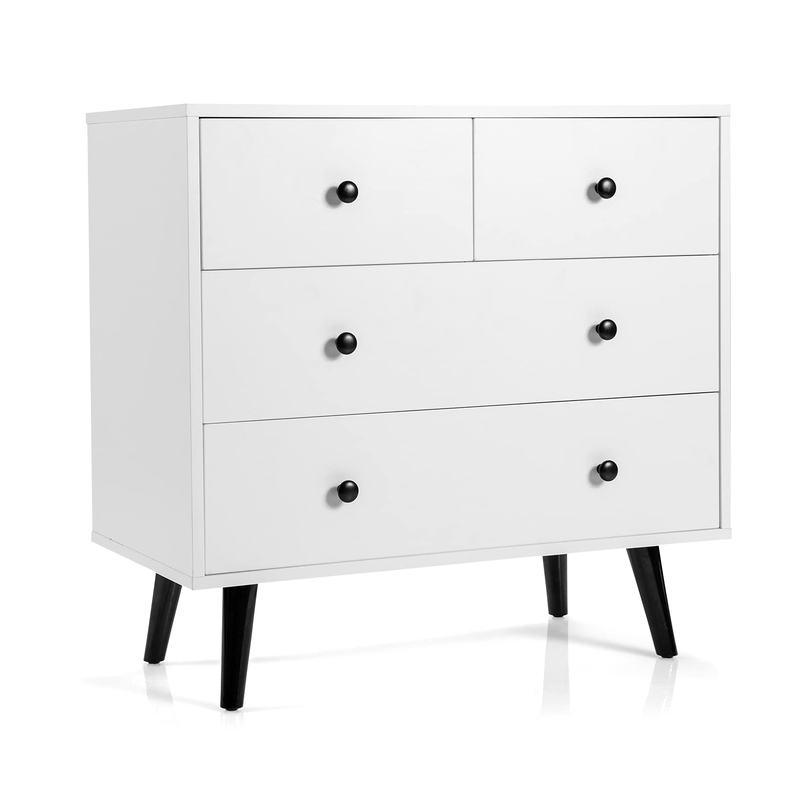 Amazon IFANNY 4 Drawer Dresser Modern Chest Of Drawers With Metal Handles Wood Dressers U0026 Chests Small Drawers For Small Spaces White Dresser 