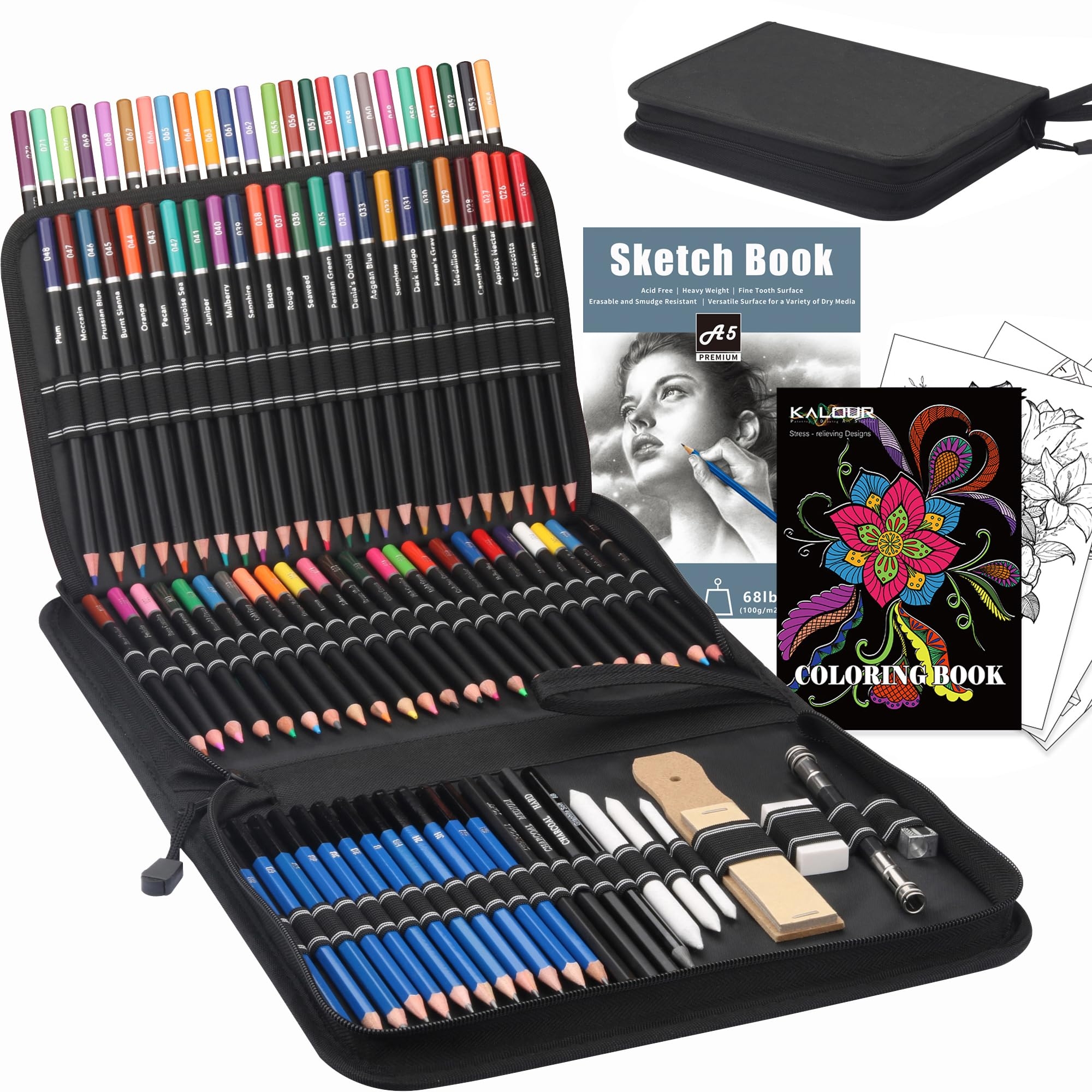 Amazon KALOUR 96 Premium Drawing Pencil Set including 72 