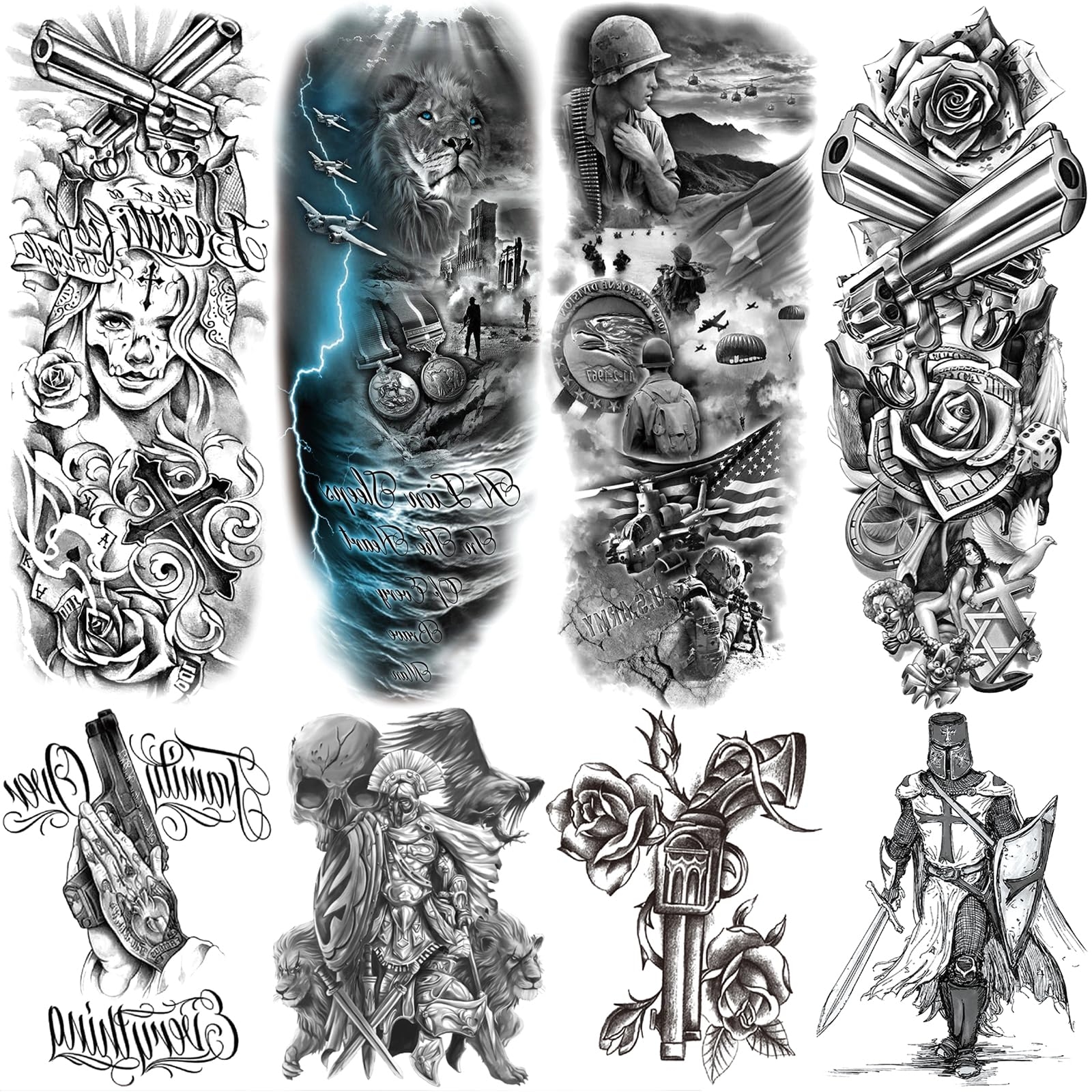 Amazon Military Temporary Tattoo Sleeve For Men 4 Sheet 