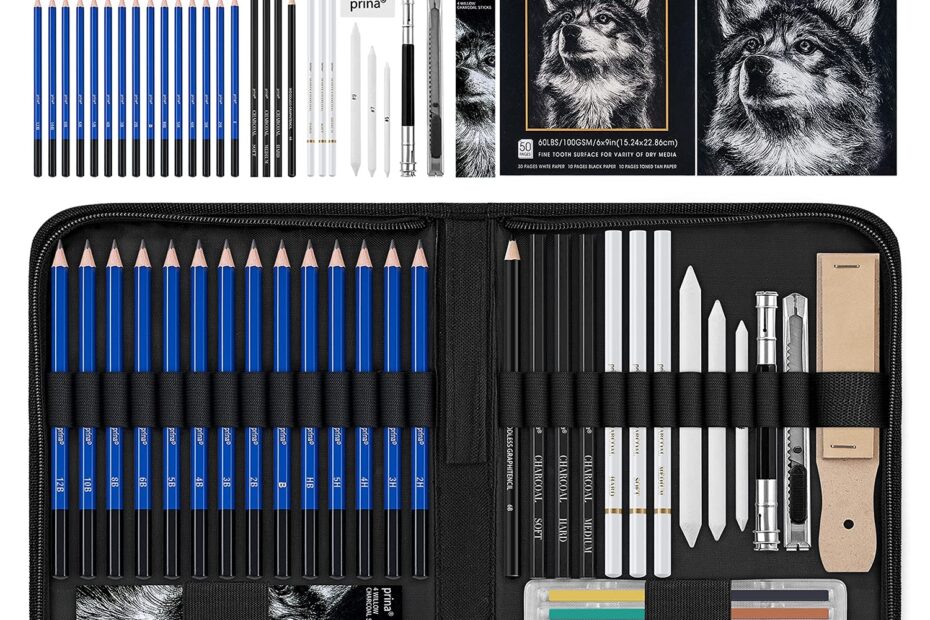 Amazon Prina 50 Pack Drawing Set Sketch Kit Sketching