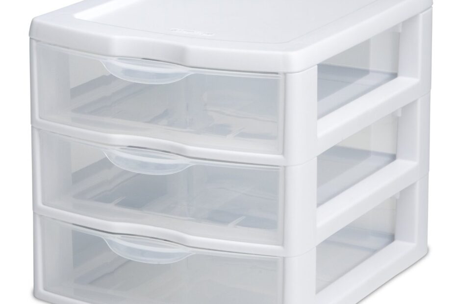 Amazon Sterilite 3 Drawer Mini Desktop Unit Clear W White Frame