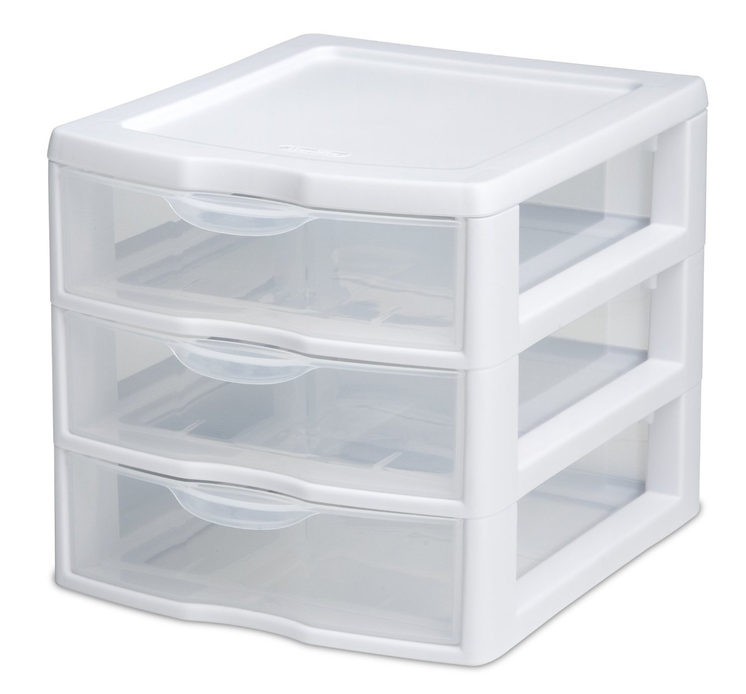 Amazon Sterilite 3 Drawer Mini Desktop Unit Clear W White Frame