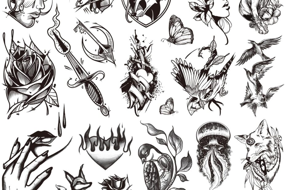 Amazon Tazimi 9 Sheets Large Black Temporary Tattoos For Women Men Bird Eagle Butterfly Flower Hand Sword Animal Realistic Waterproof Fake