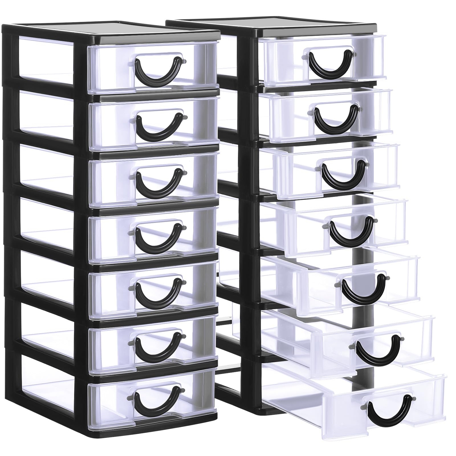 Amazon Thyle 2 Pcs Plastic Drawers Organizer Mini Organizer Stackable Plastic Clear Drawer Storage Box Containers Storage Units For Desktop Classroom Craft 6 7 X 4 9 X 13 4 Inches Black Office Products
