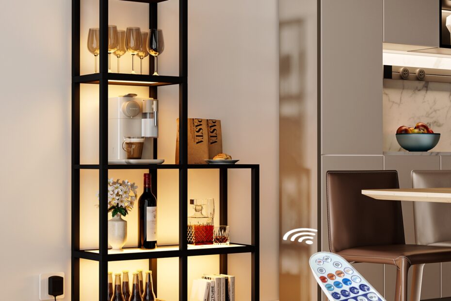 Amazon VILICK Display Shelf With LED Light Standing Floor