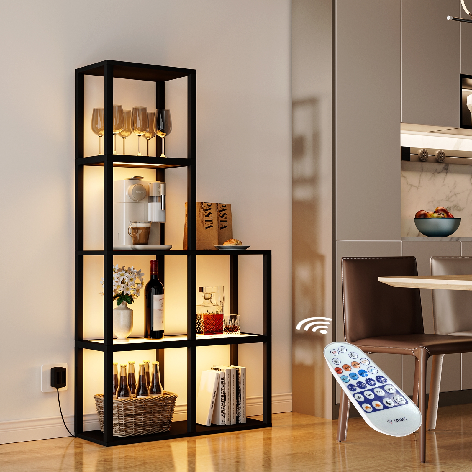Amazon VILICK Display Shelf With LED Light Standing Floor 