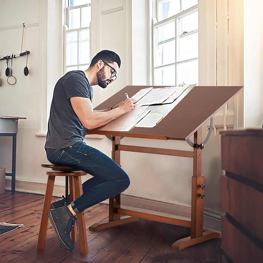 Amazon VISWIN Wood Drafting Table For Adults 30