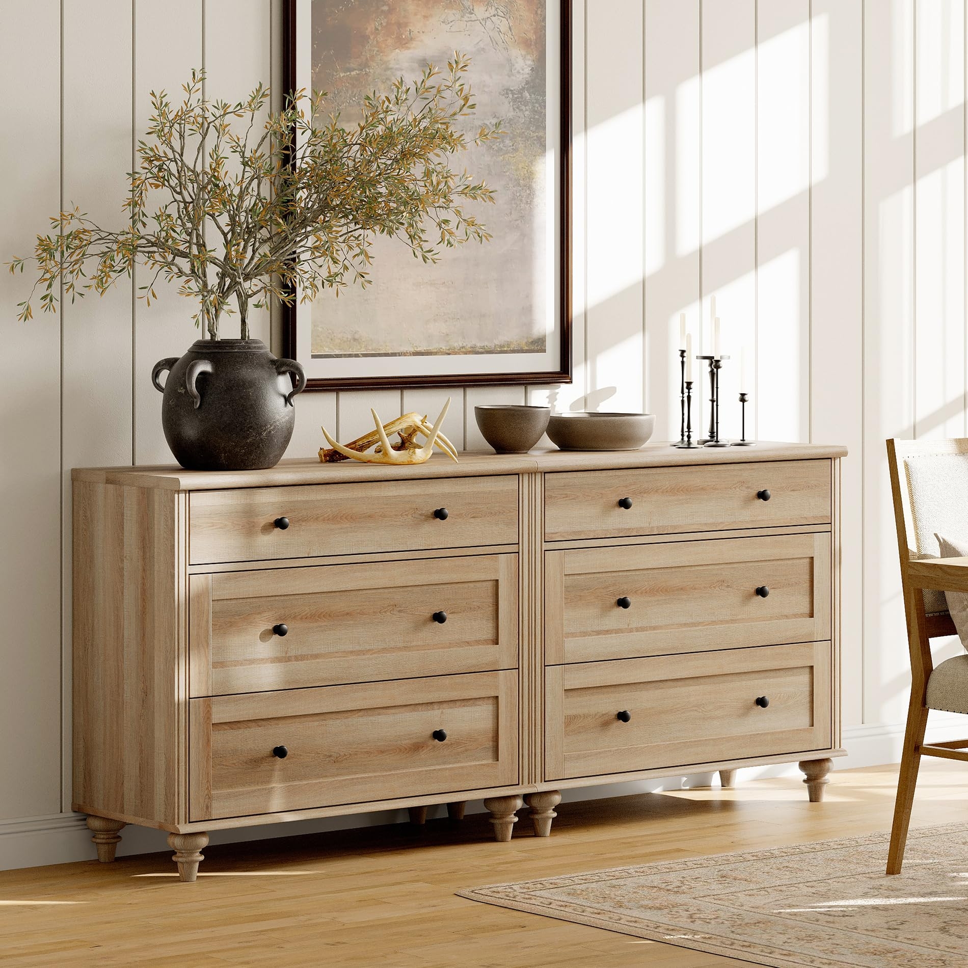 6 drawer wood dresser