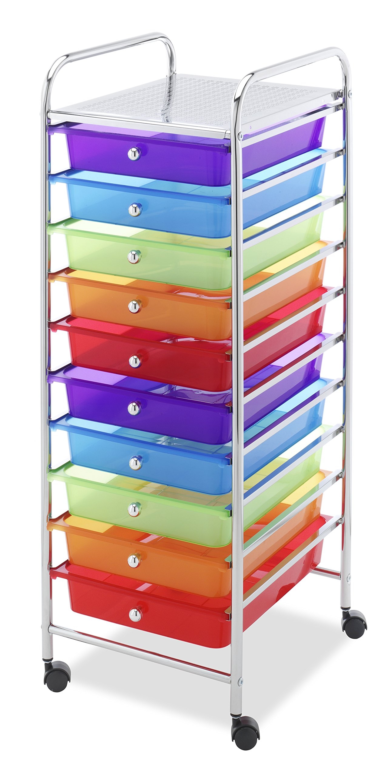 Amazon Whitmor 10 Drawer Rolling Craft Organizer Cart Chrome 15 25x13 50x35 25