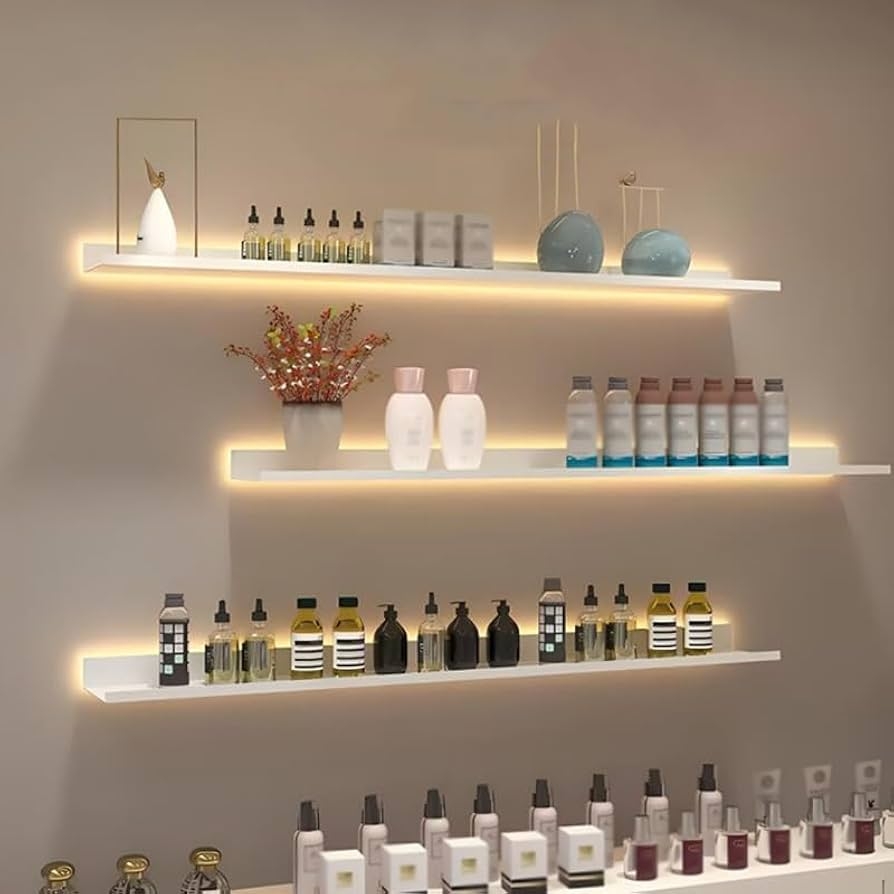 display shelves with led shop drawing