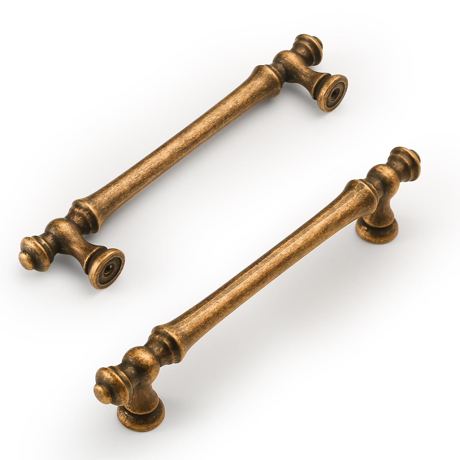 Amerdeco 10 Pack Antique Brass Cabinet Pulls 5 Inch 128mm Hole 