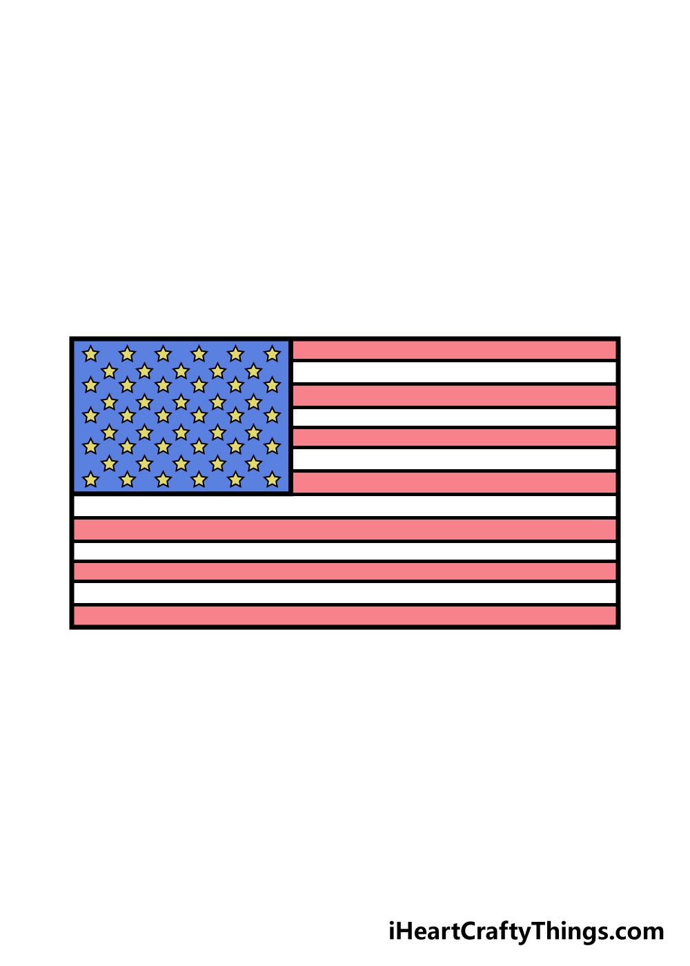 usa flag drawing