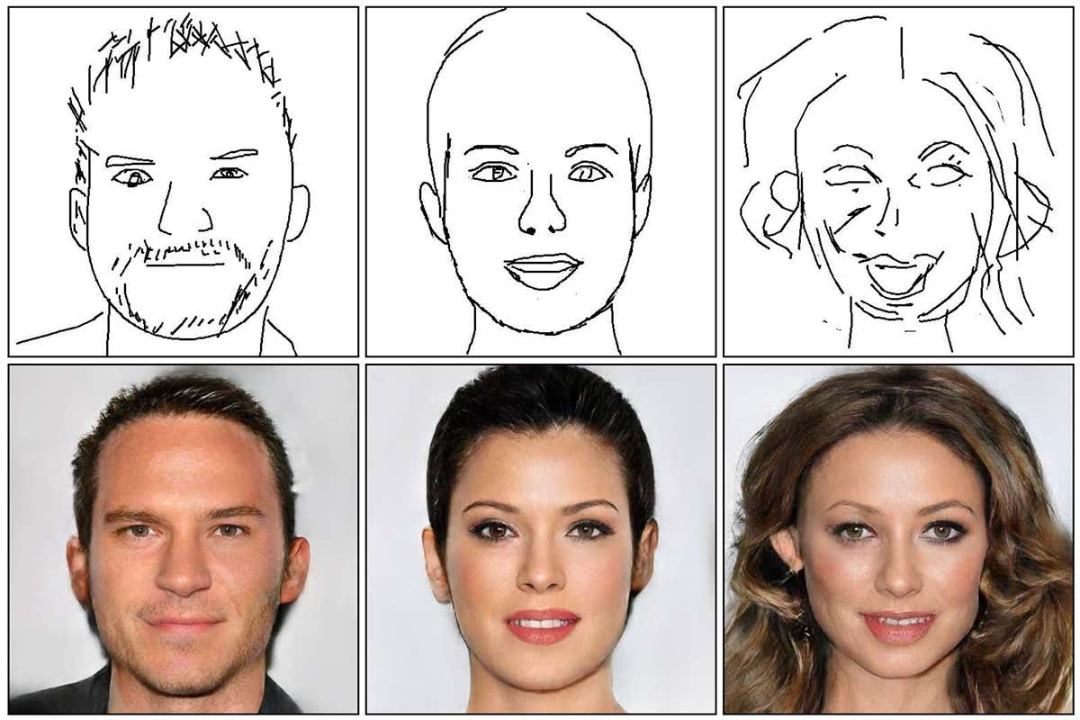 An AI Can Generate Photographs Of People s Faces From Line Drawings New Scientist