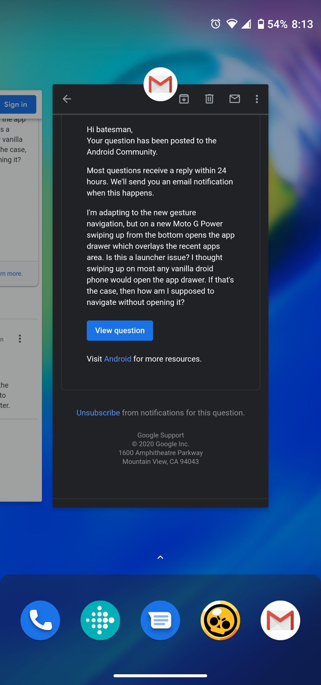 Android 10 Gesture Navigation Opens The App Drawer When Trying To Go Home Or Open Recent Apps Why Android Community