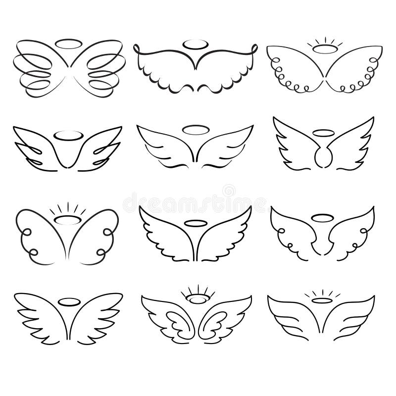 Angel Wing Drawing Vector Stock Illustrations 11 484 Angel Wing 
