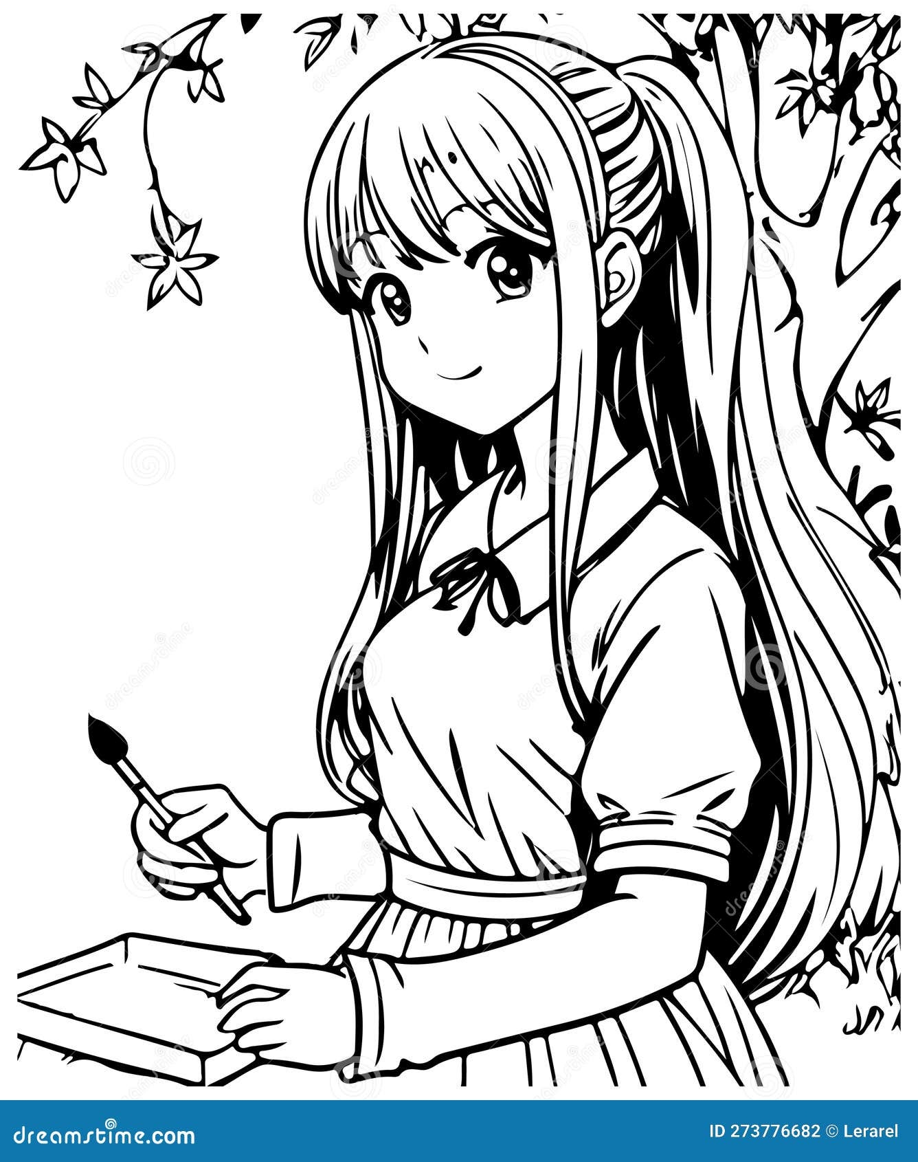 cute girl drawing