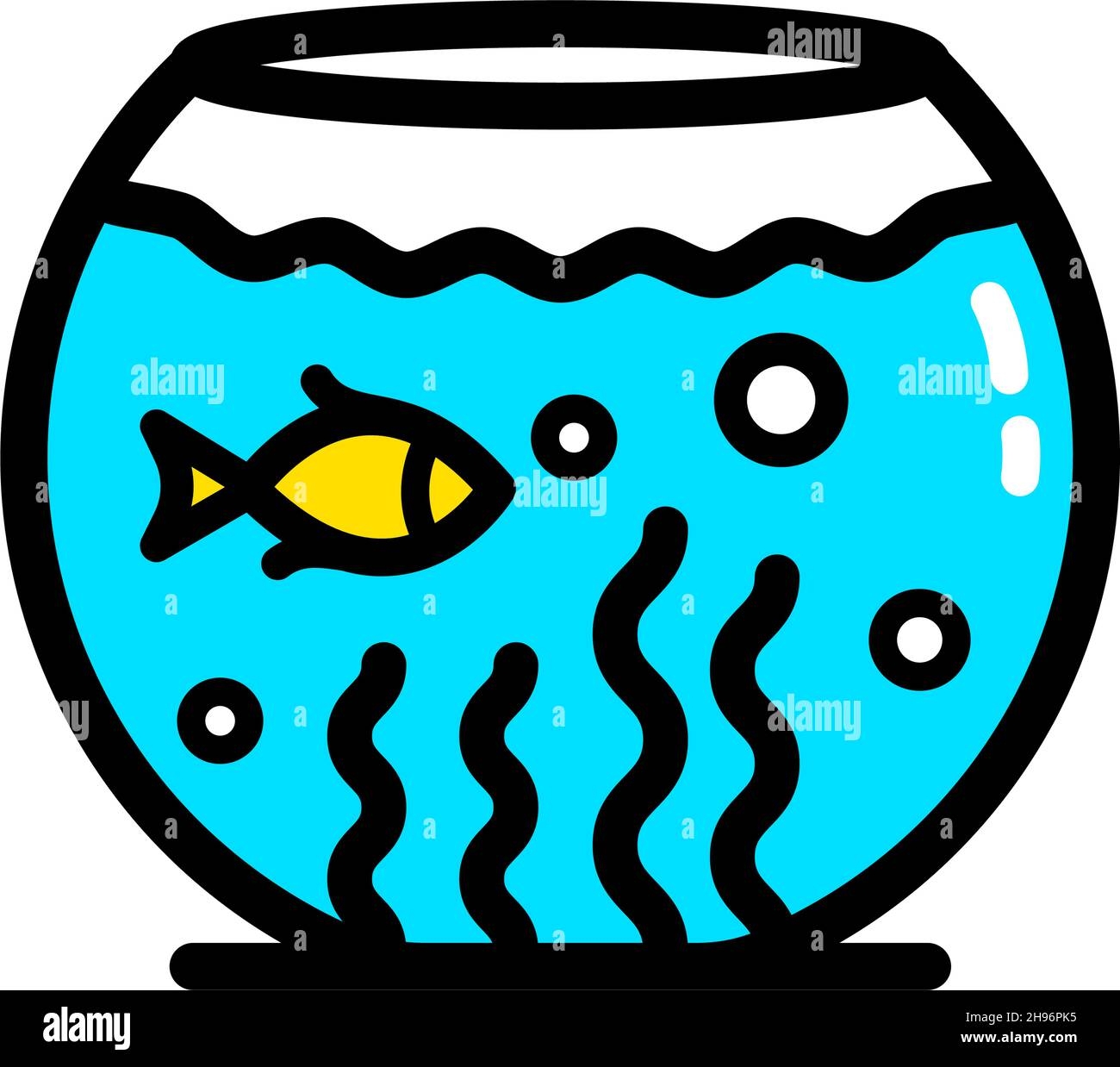 Aquarium Simple Icon Color Flat Illustration Fishkeeping Fish Tank Contour Symbol Vector Drawing Isolated On White Background Stock Vector Image U0026 Art Alamy