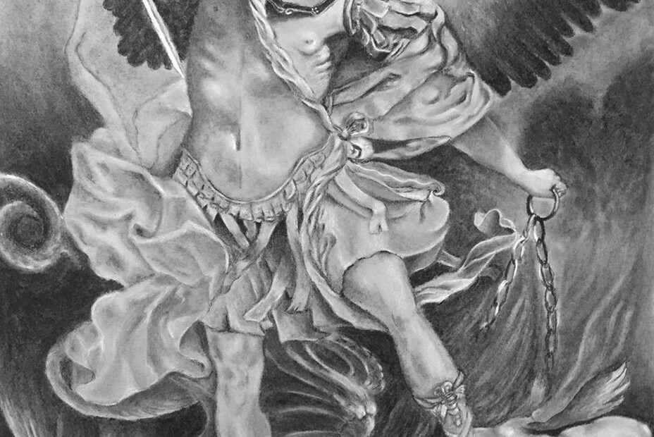 Archangel Michael after Guido Reni By Meissa Fernades Learn To Draw And Color With Cindy Wider