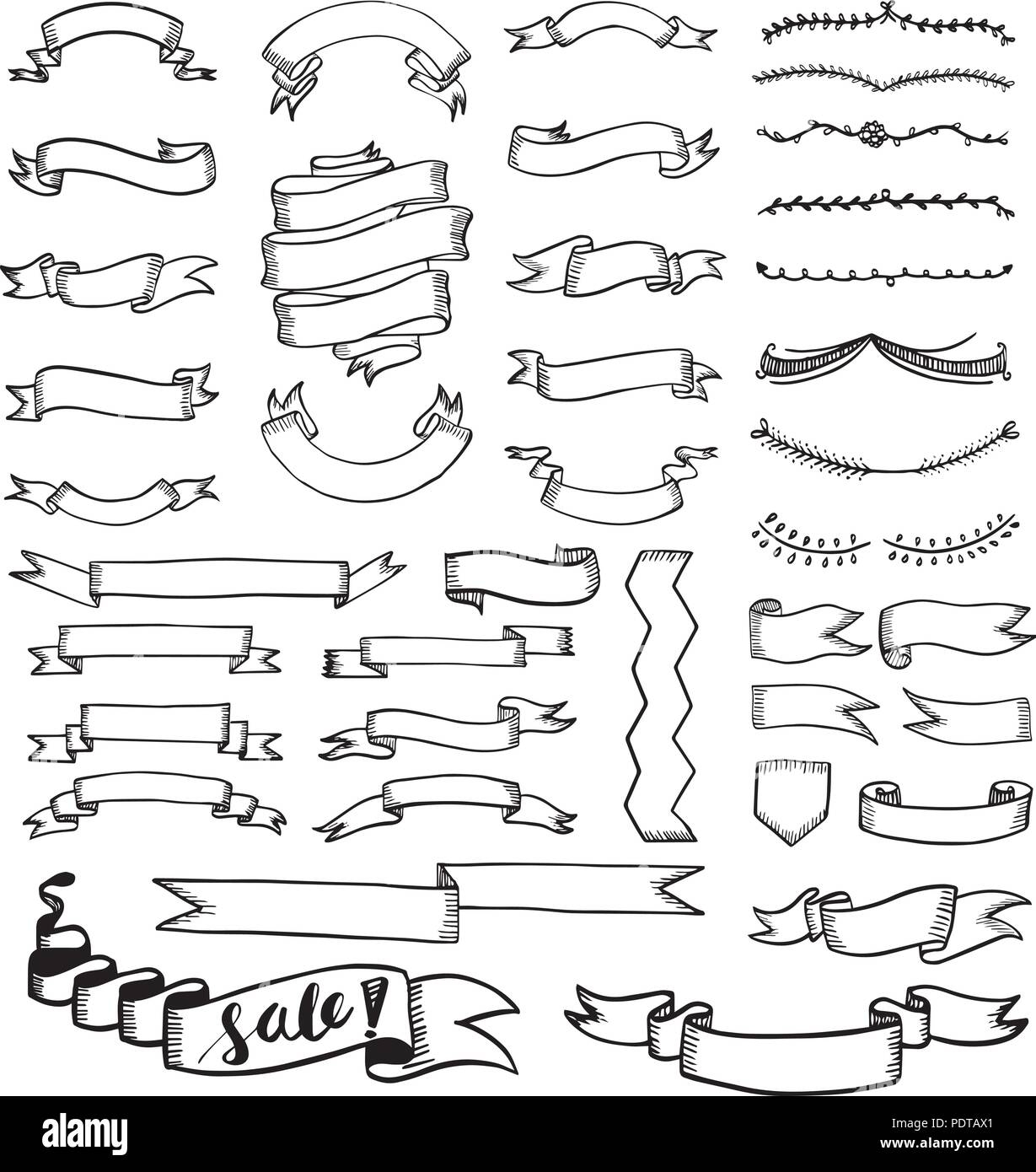 Banner Drawing Collection Vector Illustration Stock Vector Image U0026 Art Alamy