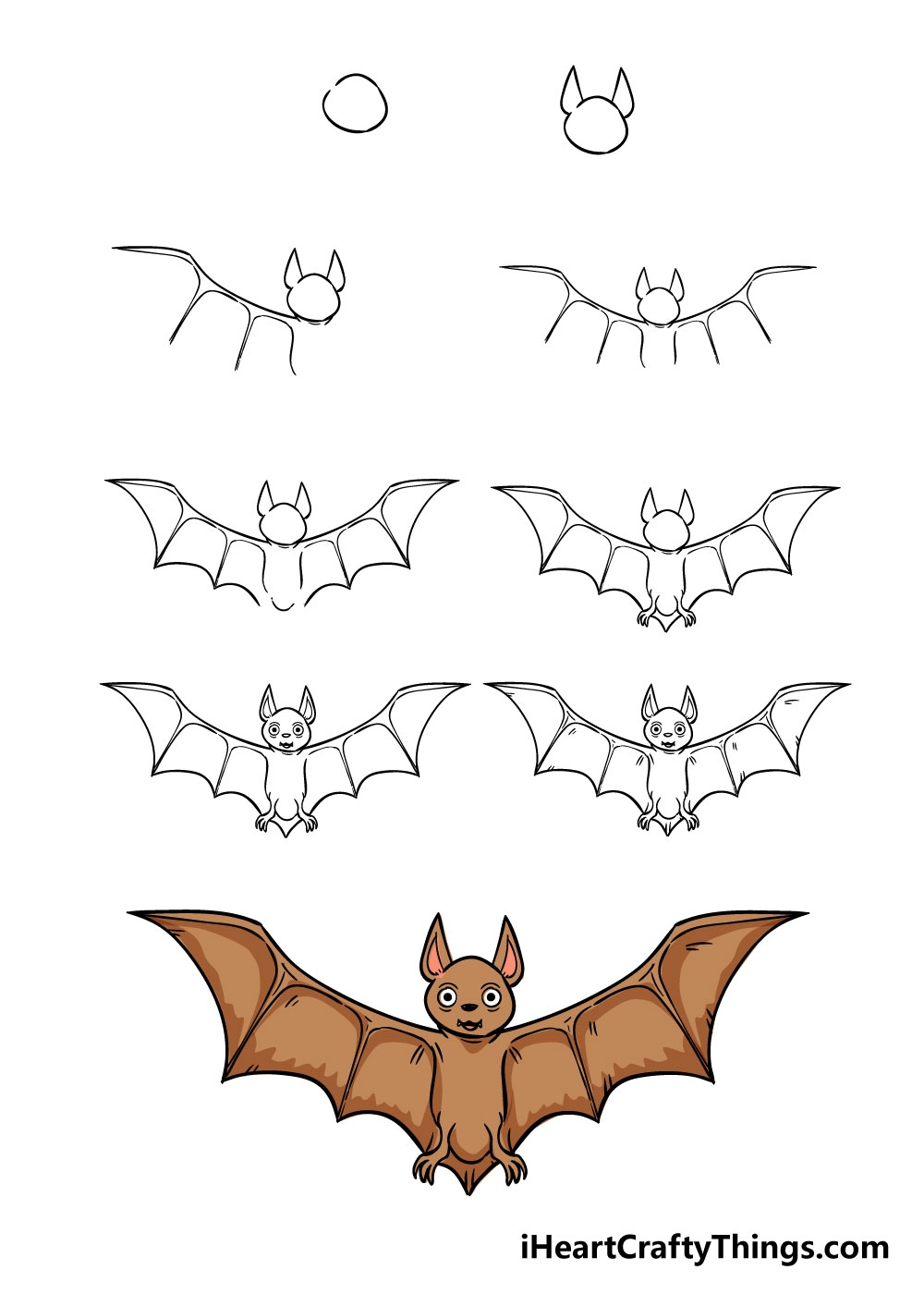 Bat Drawing How To Draw A Bat Step By Step 