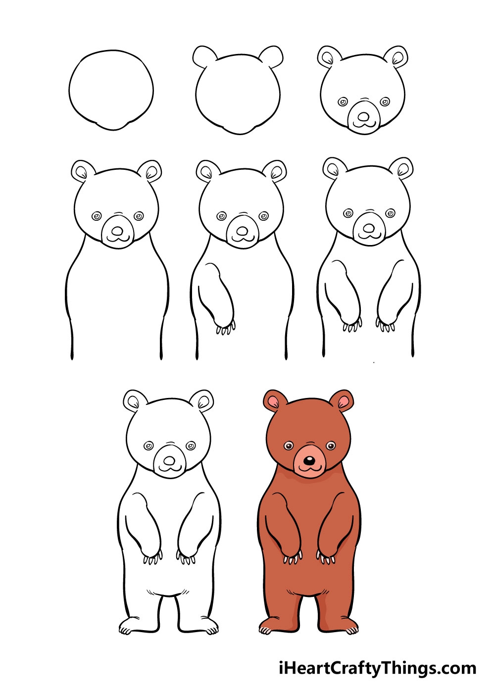 Bear Drawing How To Draw A Bear Step By Step 