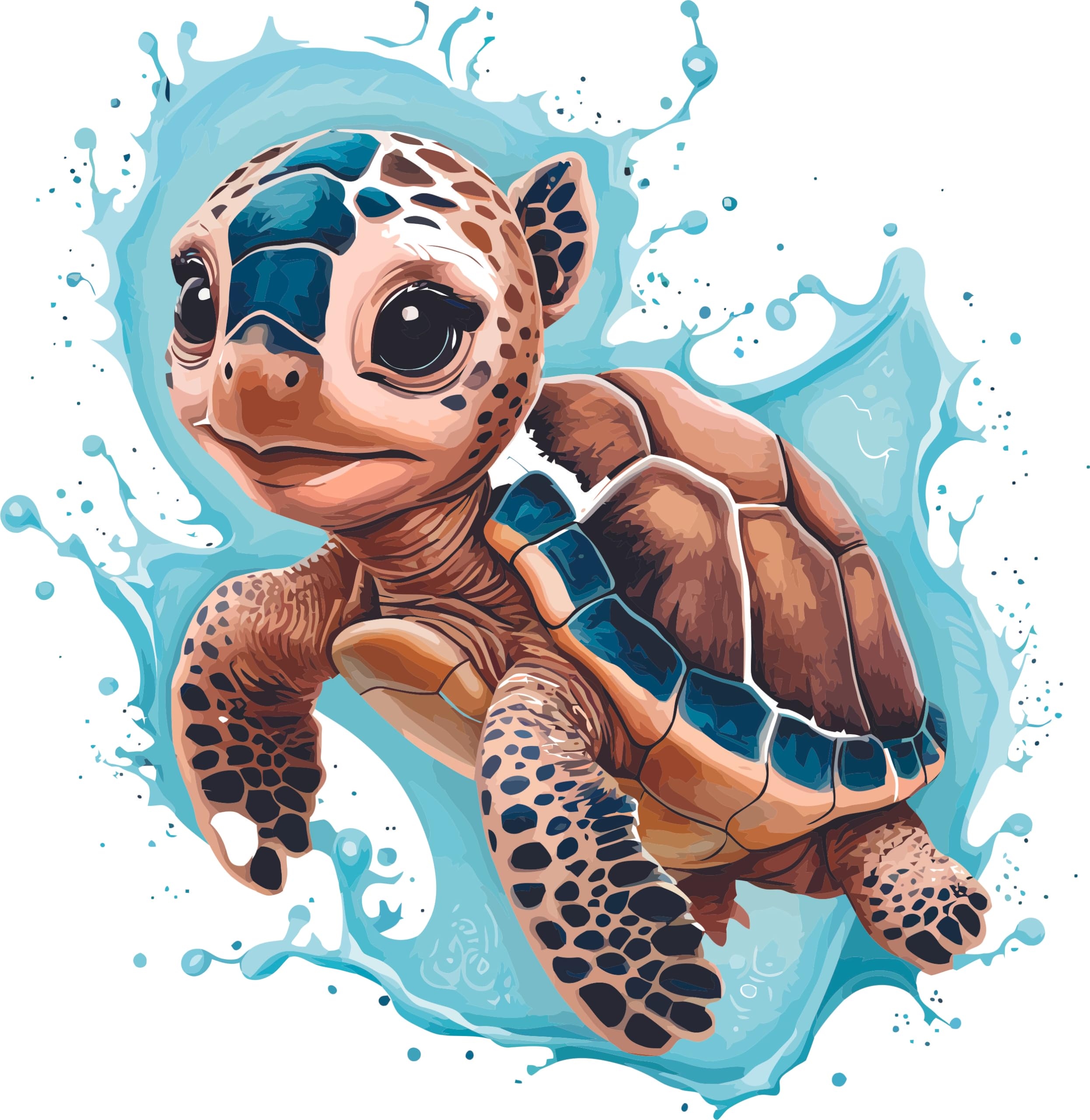 Beautiful Turtle Cute Baby Turtle Art Drawing Wall Decal Wall D cor Vinyl Sticker Size 20 X 20 Amazon ae Tools U0026 Home Improvement
