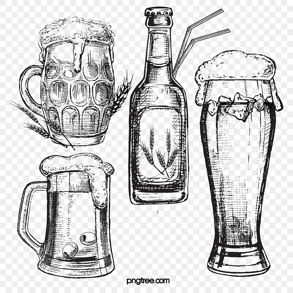 Beer Drawing PNG Transparent Images Free Download Vector Files Pngtree