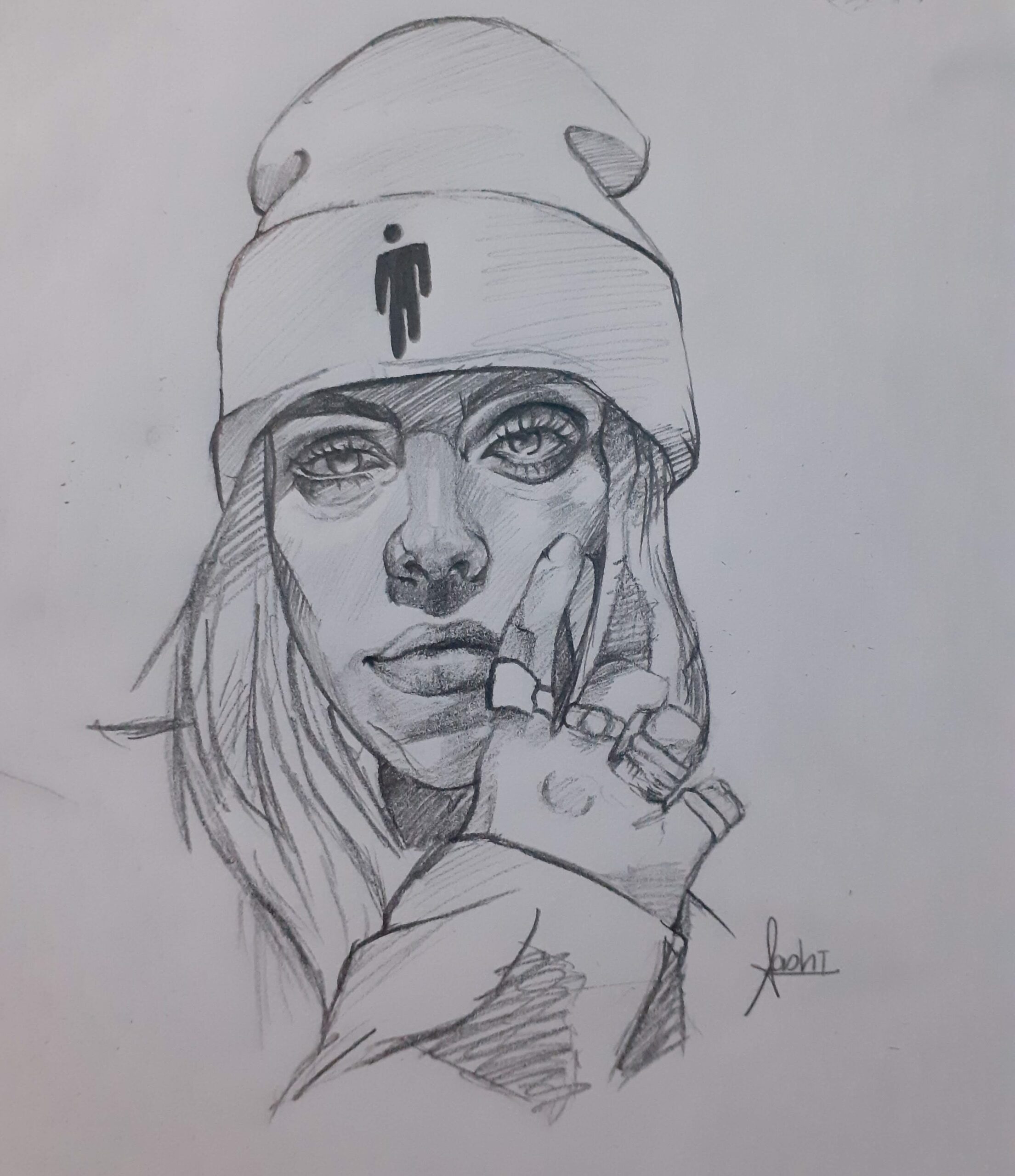Billie Eilish Sketch Print Pencil Drawings Buy Original Art