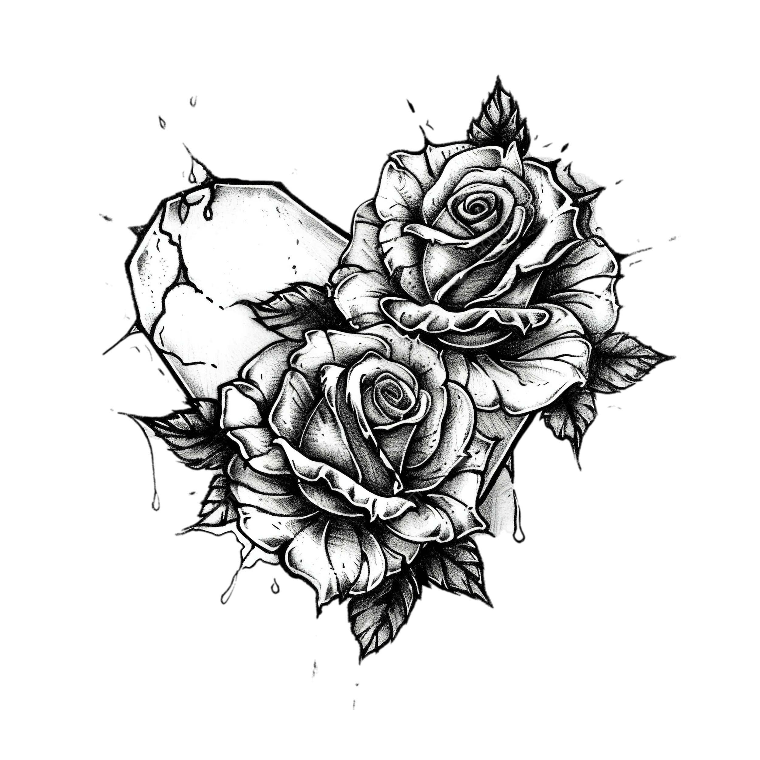 drawing tattoo roses