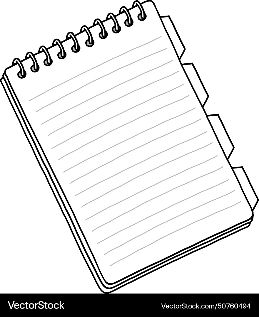 Blank Notebook Drawing Royalty Free Vector Image