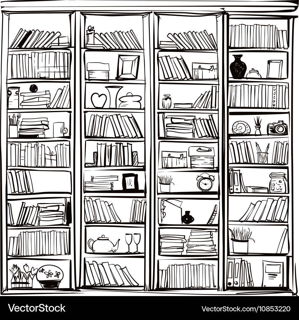 bookshelf drawing
